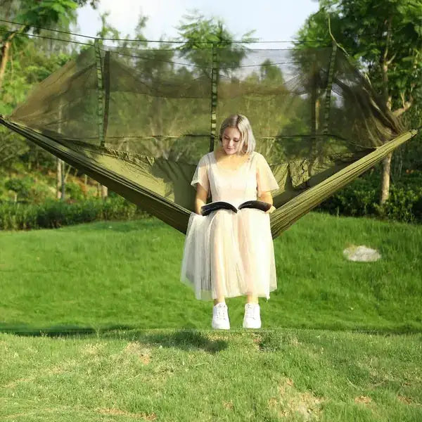 Ultra-Durable 600lb Outdoor Hammock with Mosquito Net
