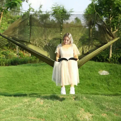Ultra-Durable 600lb Outdoor Hammock with Mosquito Net
