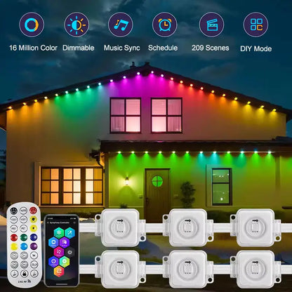 45M RGB Smart Outdoor LED String Lights for Celebrations