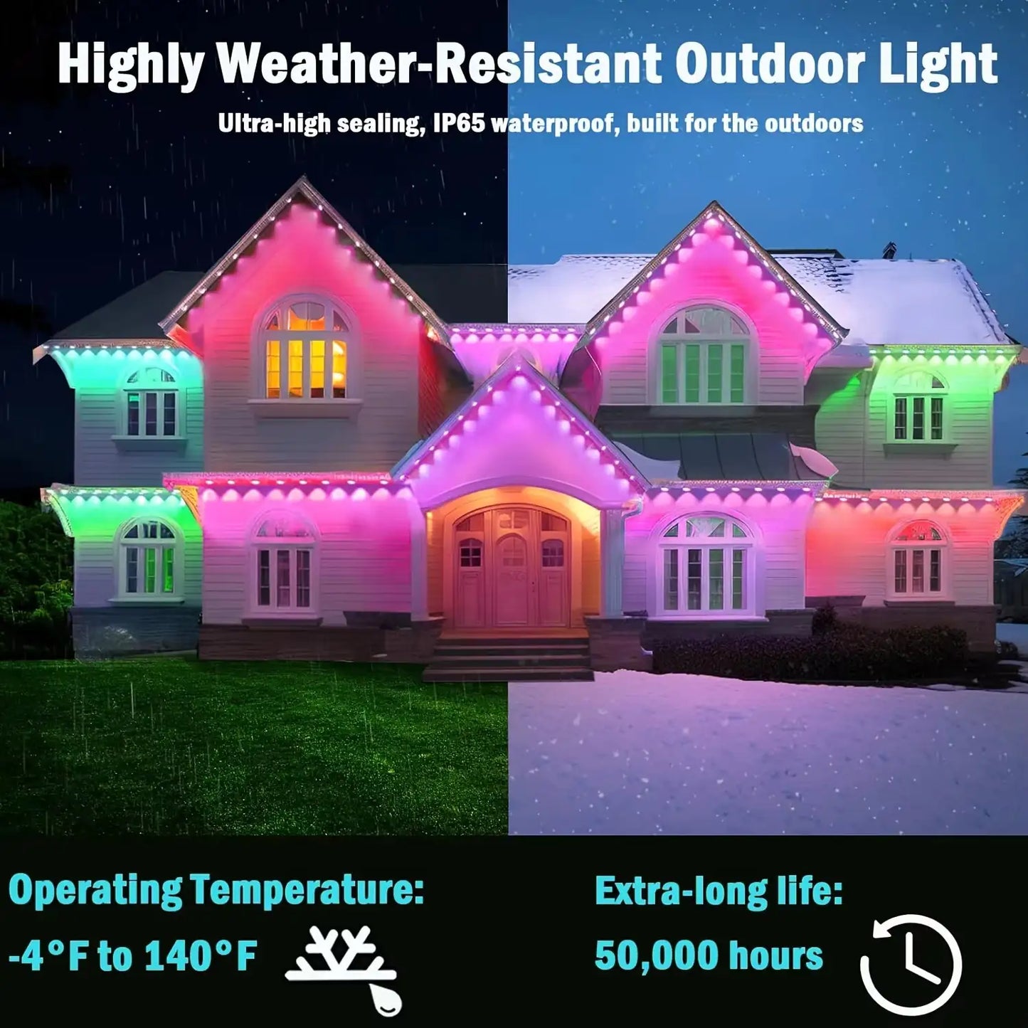 45M RGB Smart Outdoor LED String Lights for Celebrations